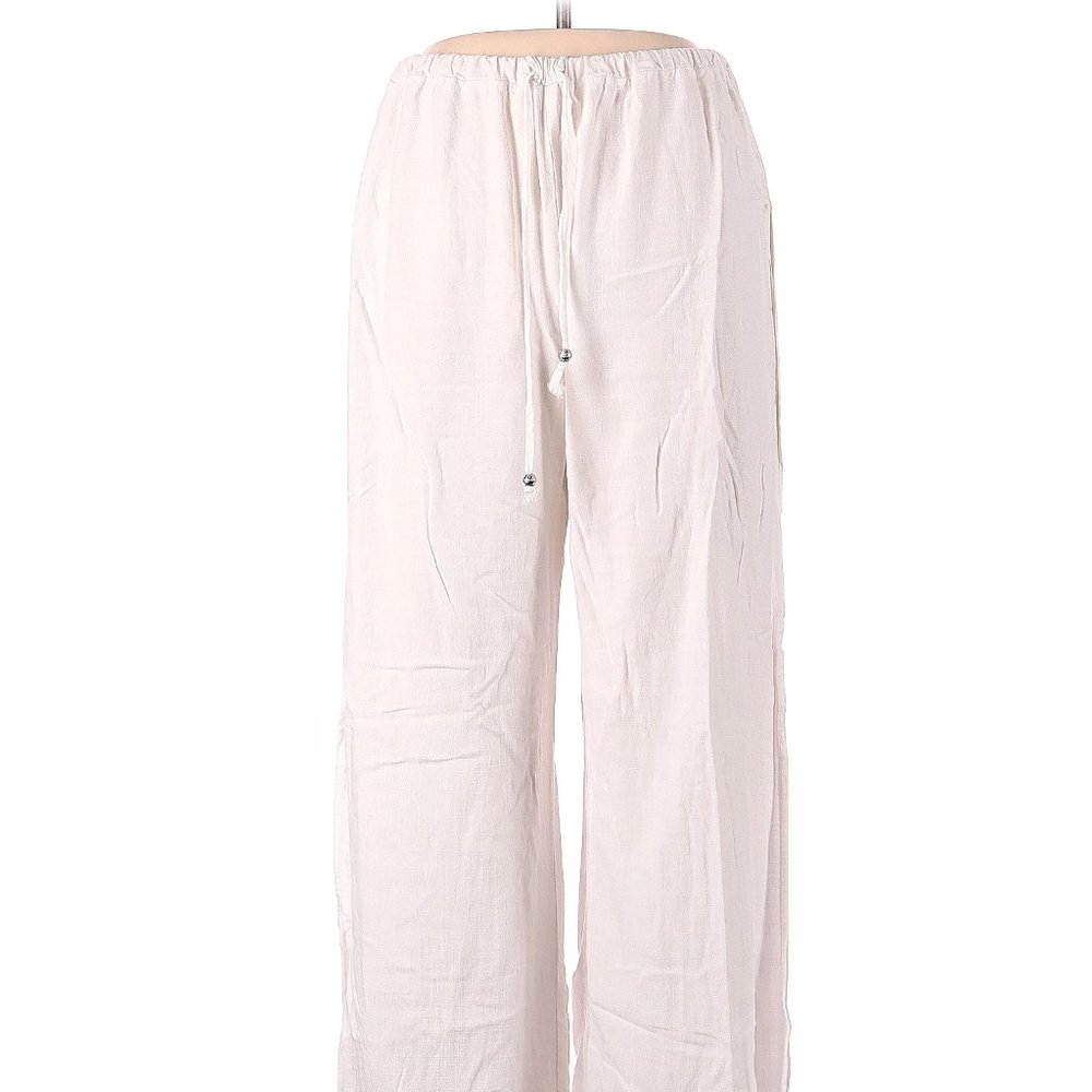 Seaside Sweetie White Linen Swim Cover-Up Pants (lulus)